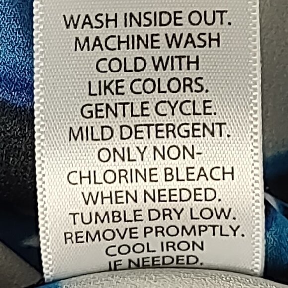 Vera Wang Spaghetti Strapped Emperor Cut Blue Print Elastic Back Dress Size M - Picture 11 of 11